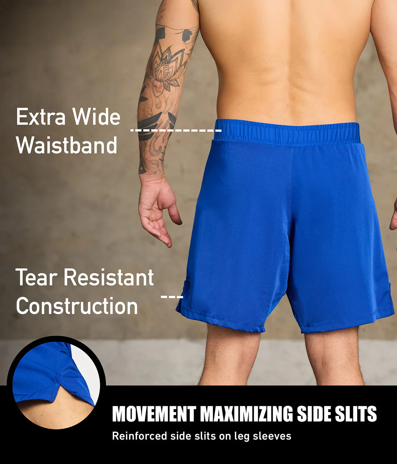Black Jack Blue No Gi Mens BJJ Shorts - Image 4