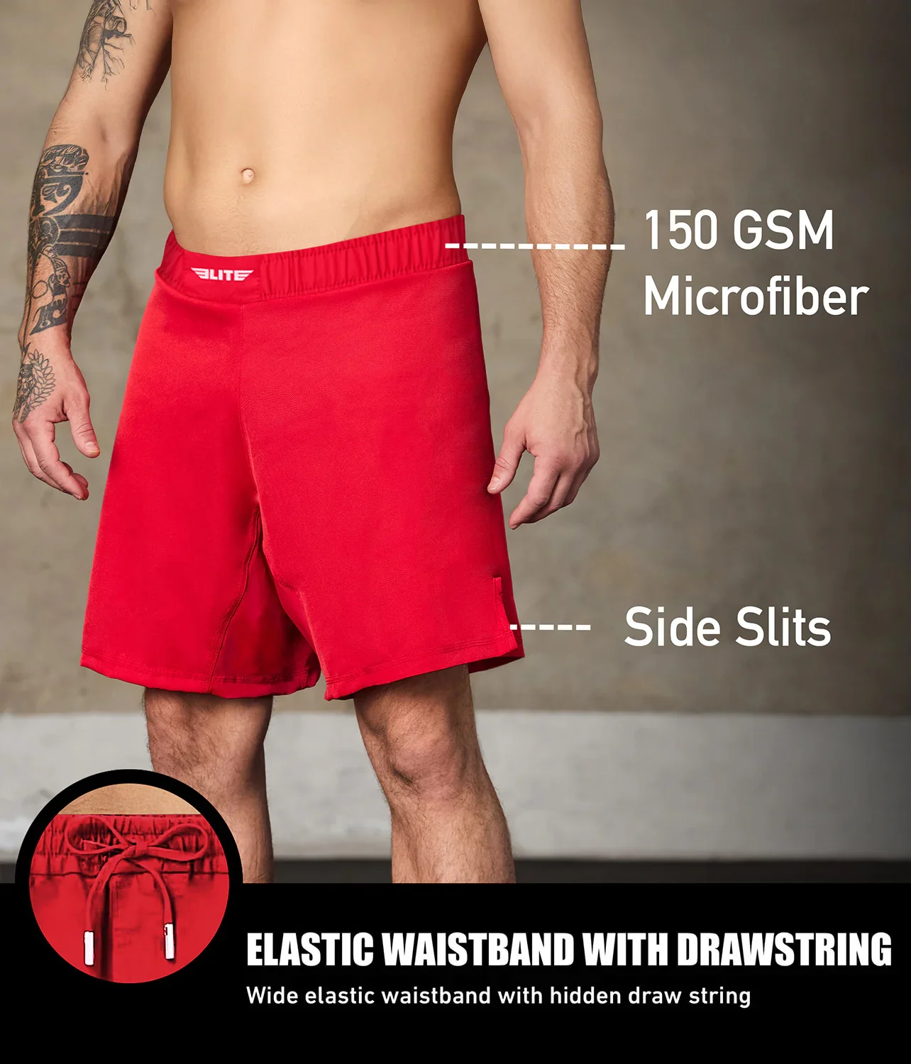Black Jack Red No Gi Mens BJJ Shorts - Image 2