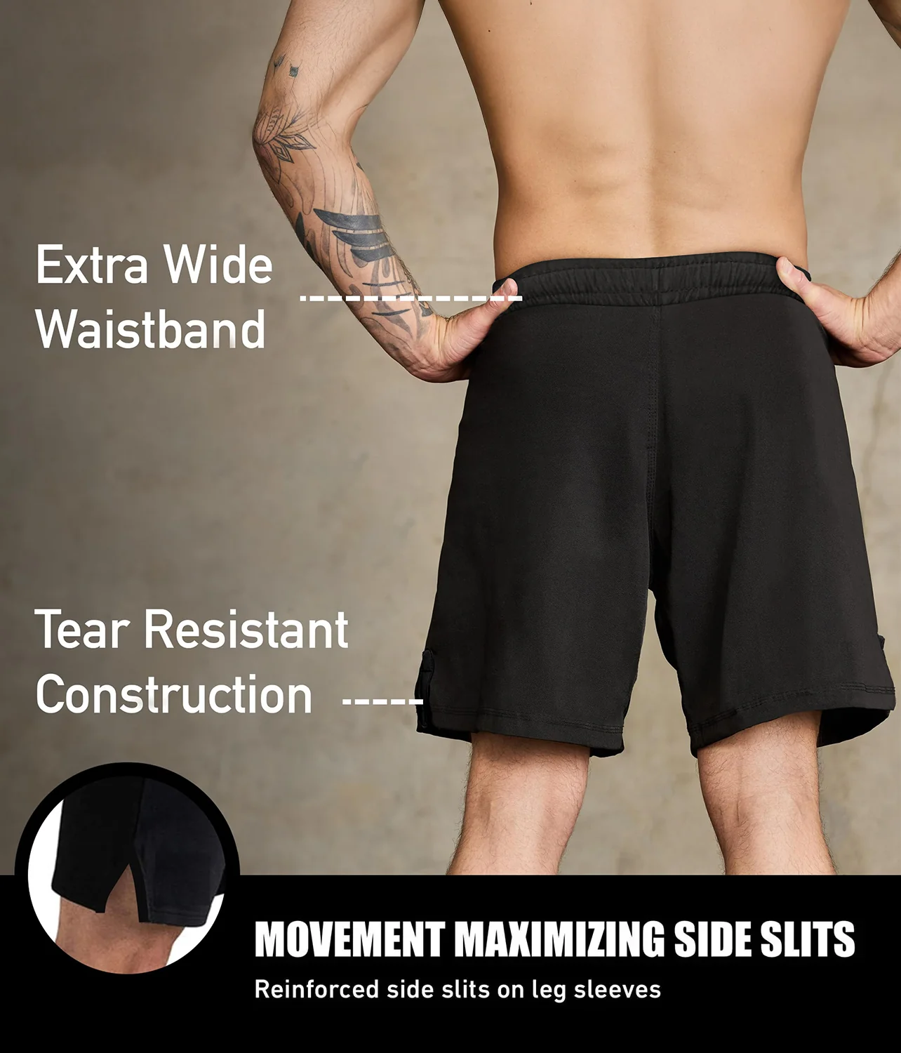 Black Jack Black No Gi Mens BJJ Shorts - Image 4