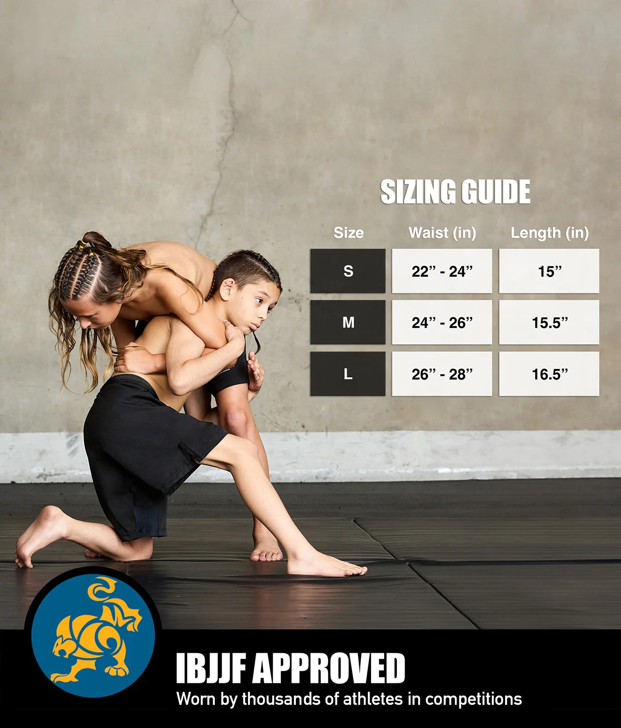Black Jack Black No-Gi Kids BJJ Shorts - Image 3