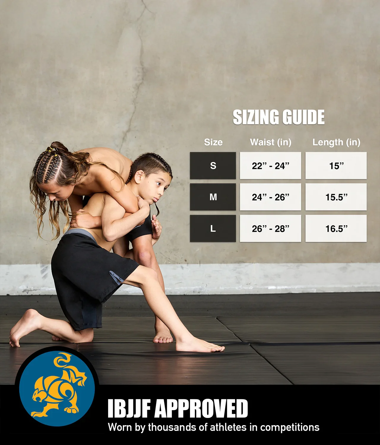 Black Jack Gray No-Gi Kids BJJ Shorts - Image 3