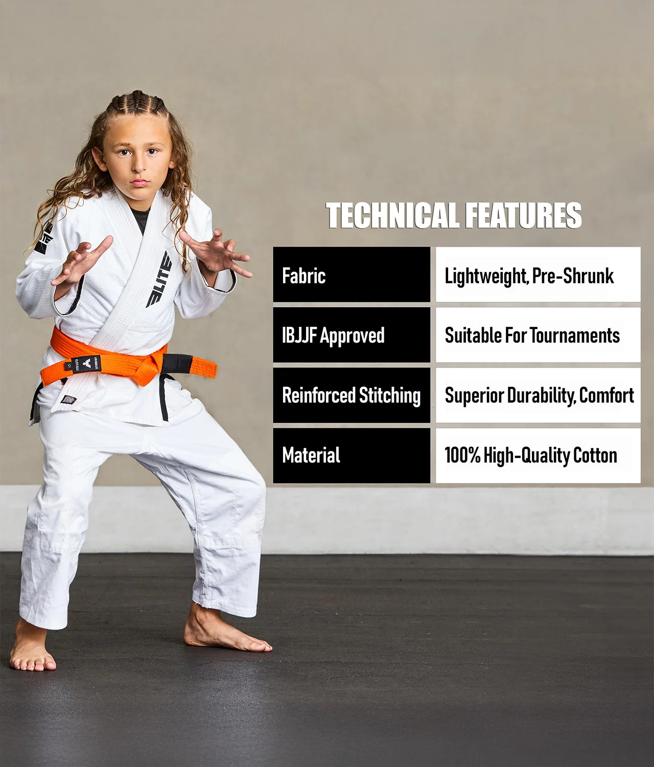 Brazilian Jiu Jitsu Kids BJJ Orange Belt - Image 4