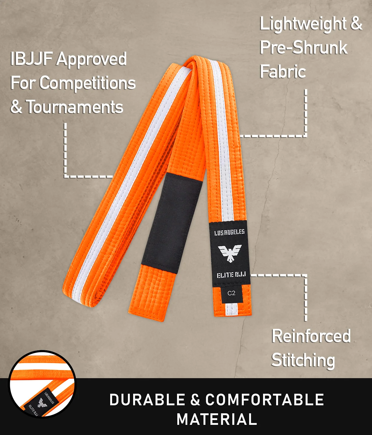 Brazilian Jiu Jitsu Kids BJJ Orange/White Belt - Image 5