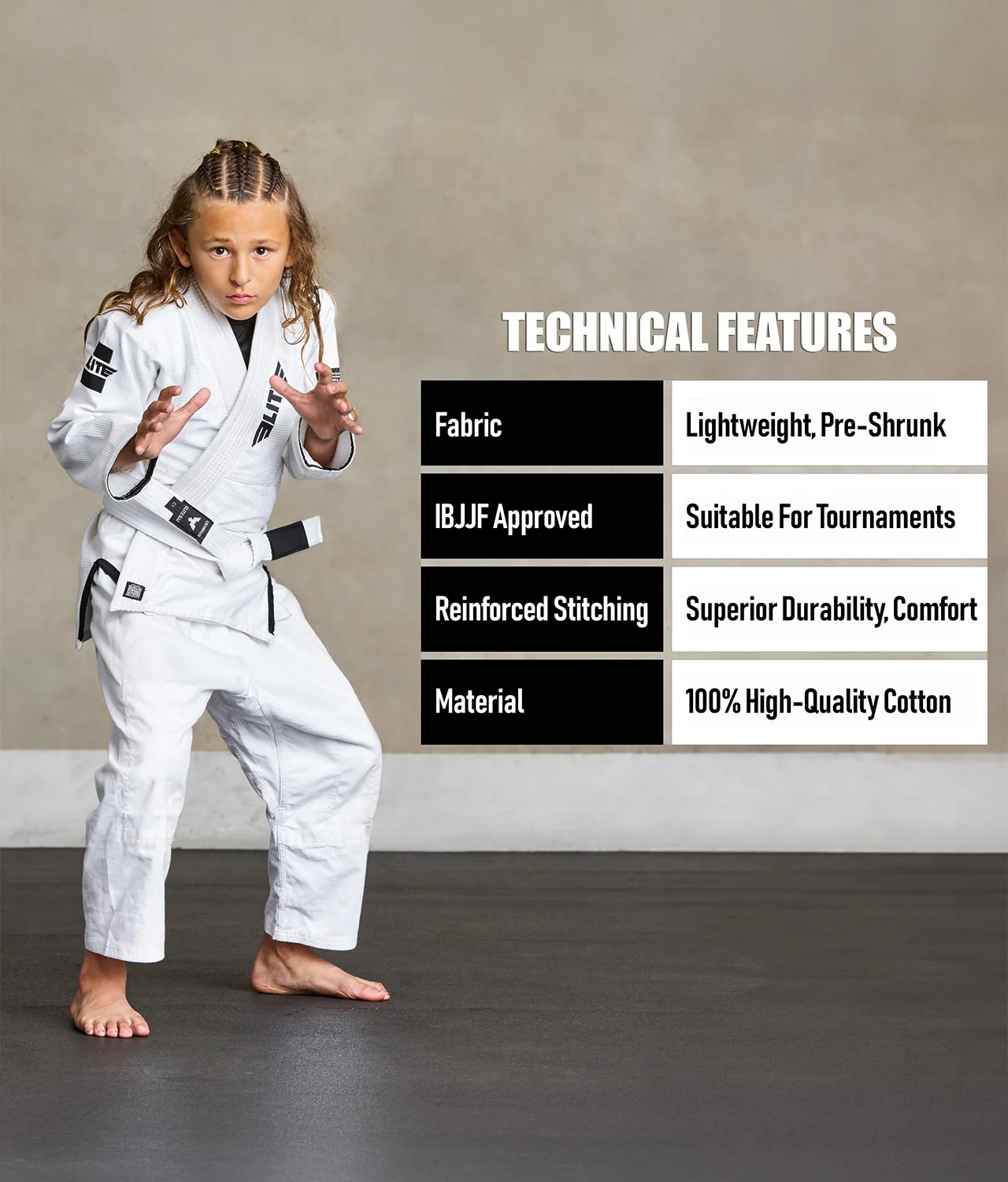 Brazilian Jiu Jitsu Kids BJJ White Belt - Image 4