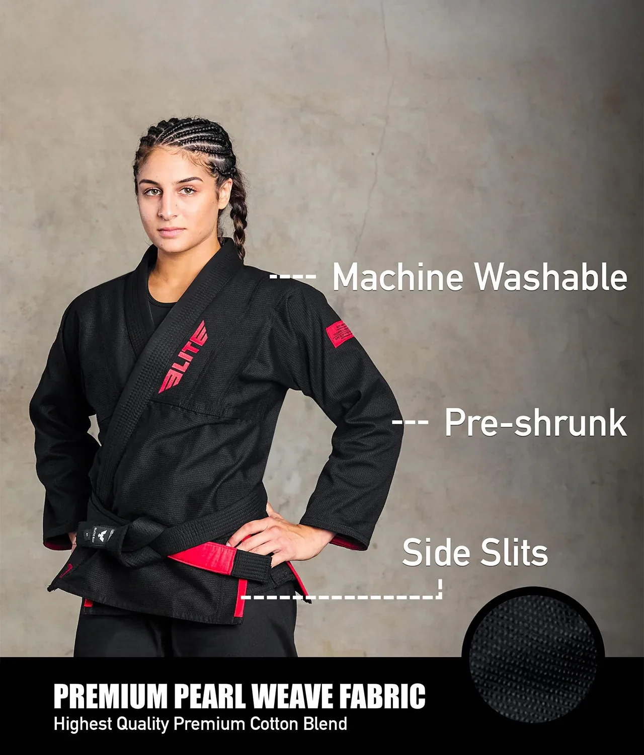 Core Black Brazilian Jiu Jitsu Womens BJJ Gi - Image 2
