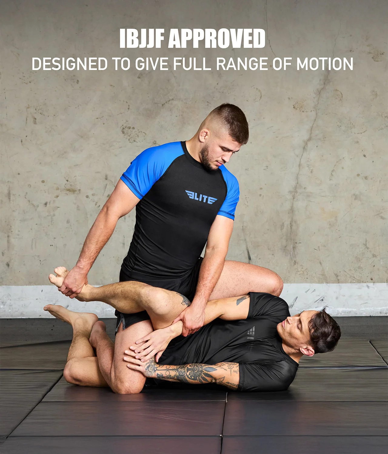 Standard Blue Short Sleeve No-Gi Mens BJJ Rash Guard - Image 6