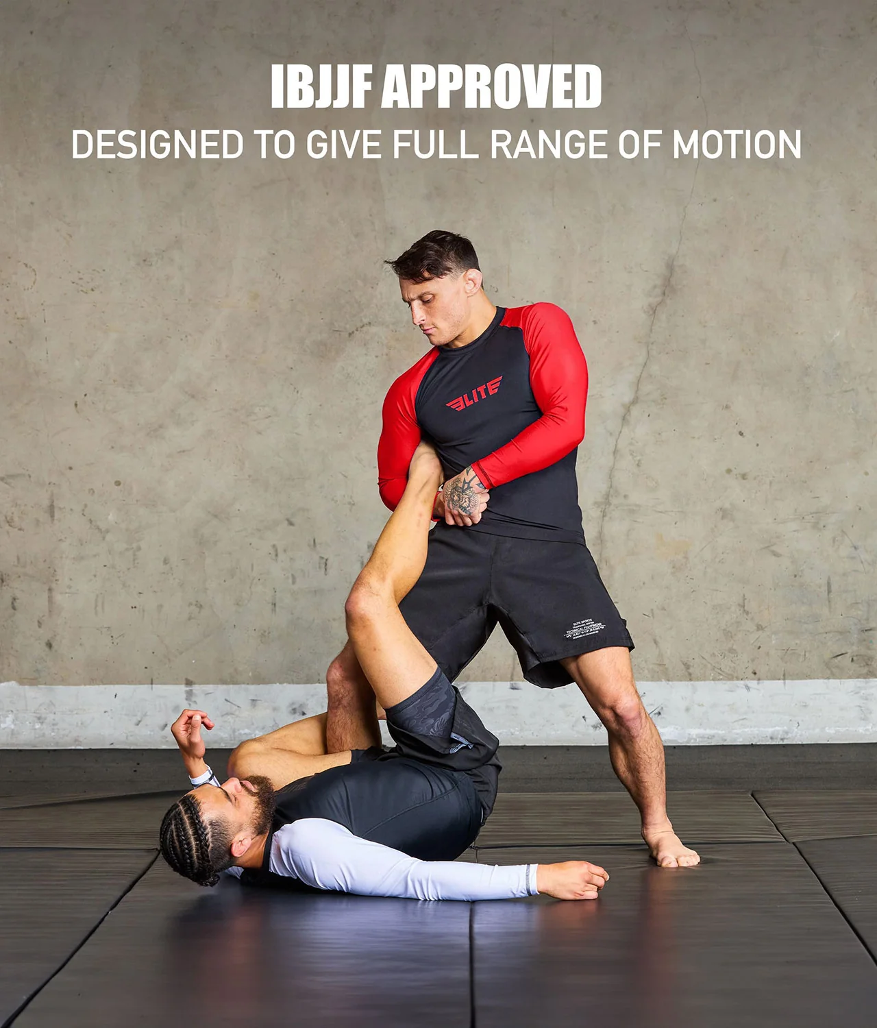 Standard Red Long Sleeve No-Gi Mens BJJ Rash Guard - Image 6