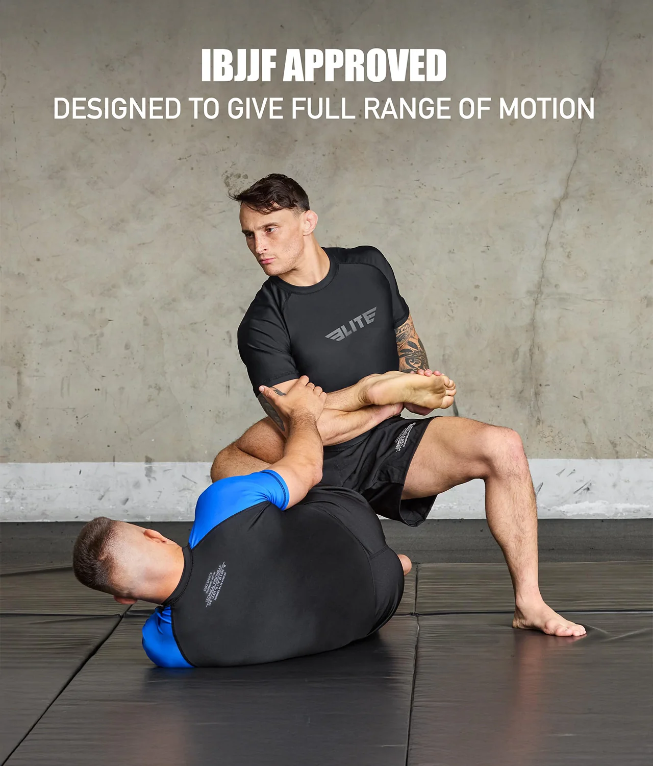 Standard Black Short Sleeve No-Gi Mens BJJ Rash Guard - Image 6