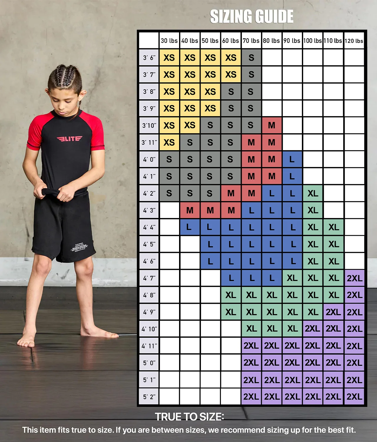 Standard Red Short Sleeve No-Gi Kids BJJ Rash Guard - Image 3
