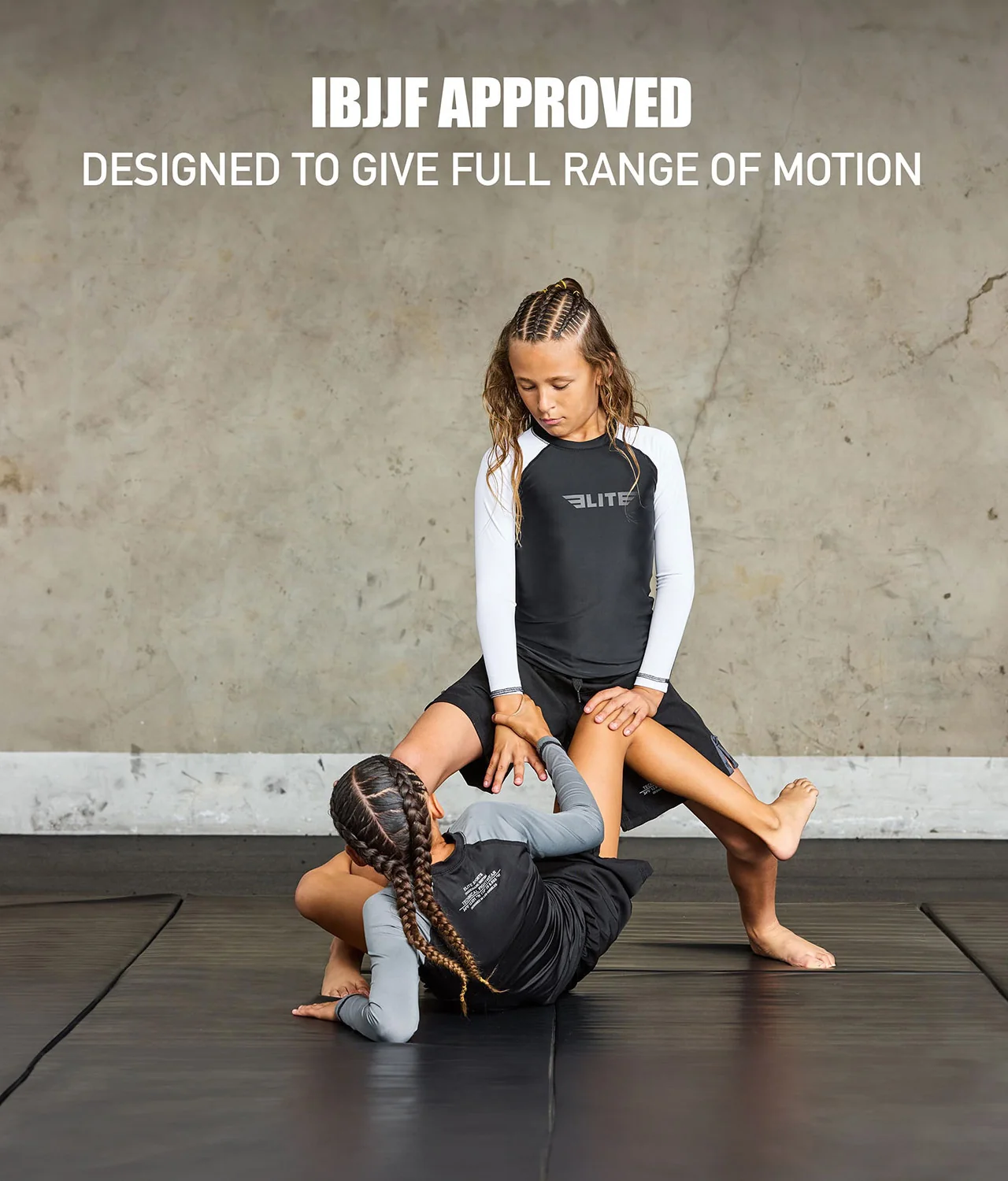 Standard White Long Sleeve No-Gi Kids BJJ Rash Guard - Image 6