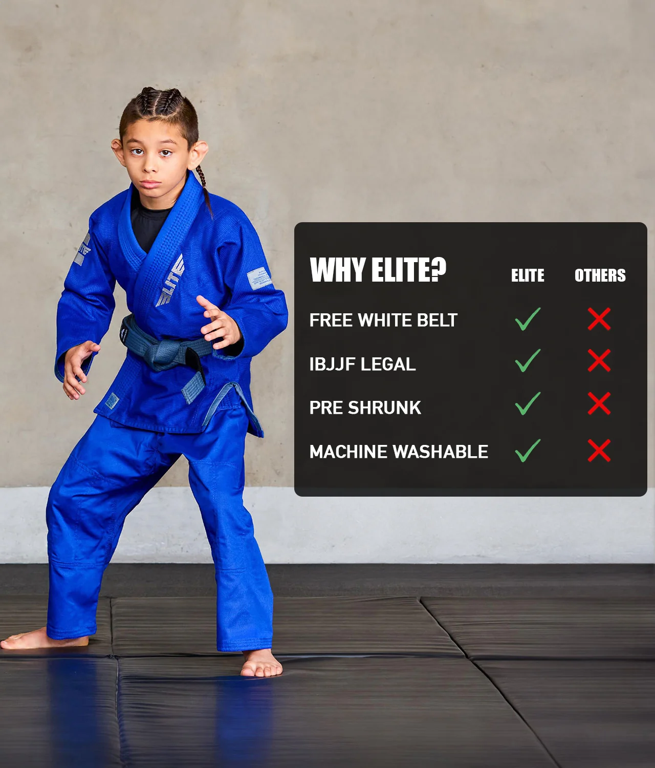 Core Blue Brazilian Jiu Jitsu Kids BJJ Gi - Image 5