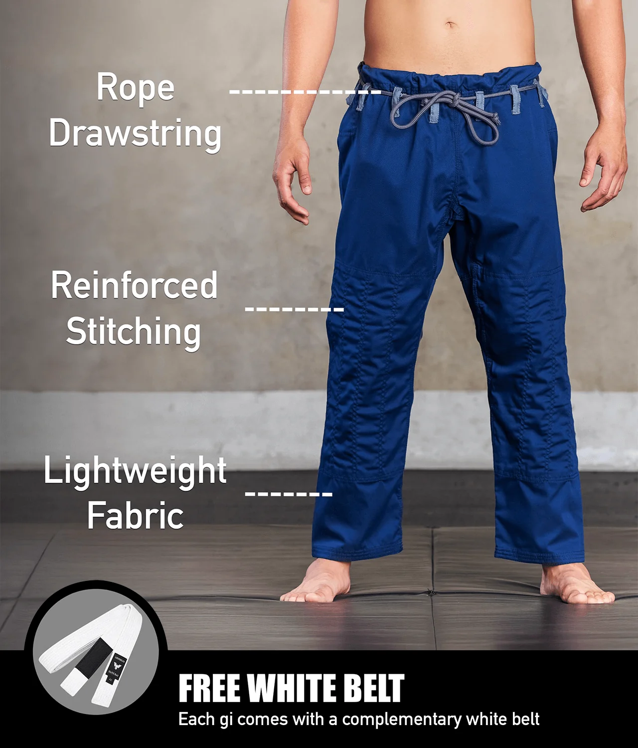 Core Navy Brazilian Jiu Jitsu Mens BJJ Gi - Image 4