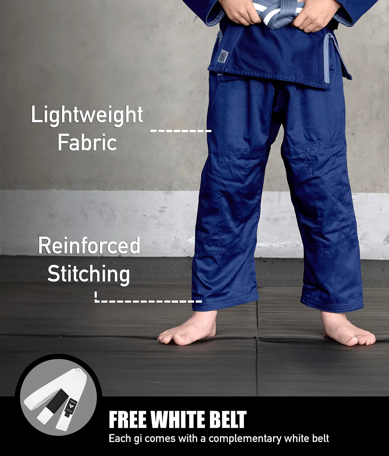 Core Navy Brazilian Jiu Jitsu Kids BJJ Gi - Image 4