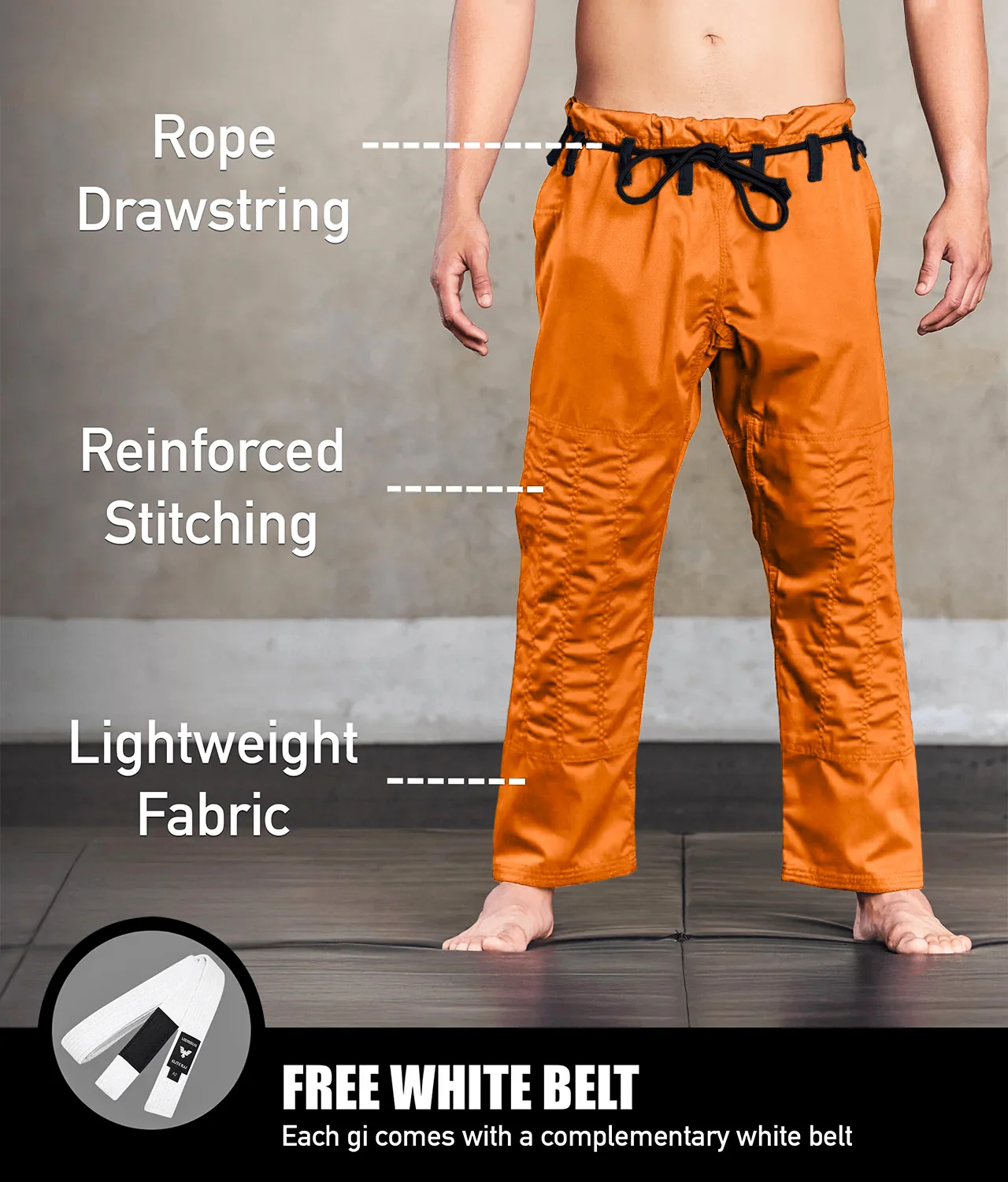 Core Orange Brazilian Jiu Jitsu Mens BJJ Gi - Image 4