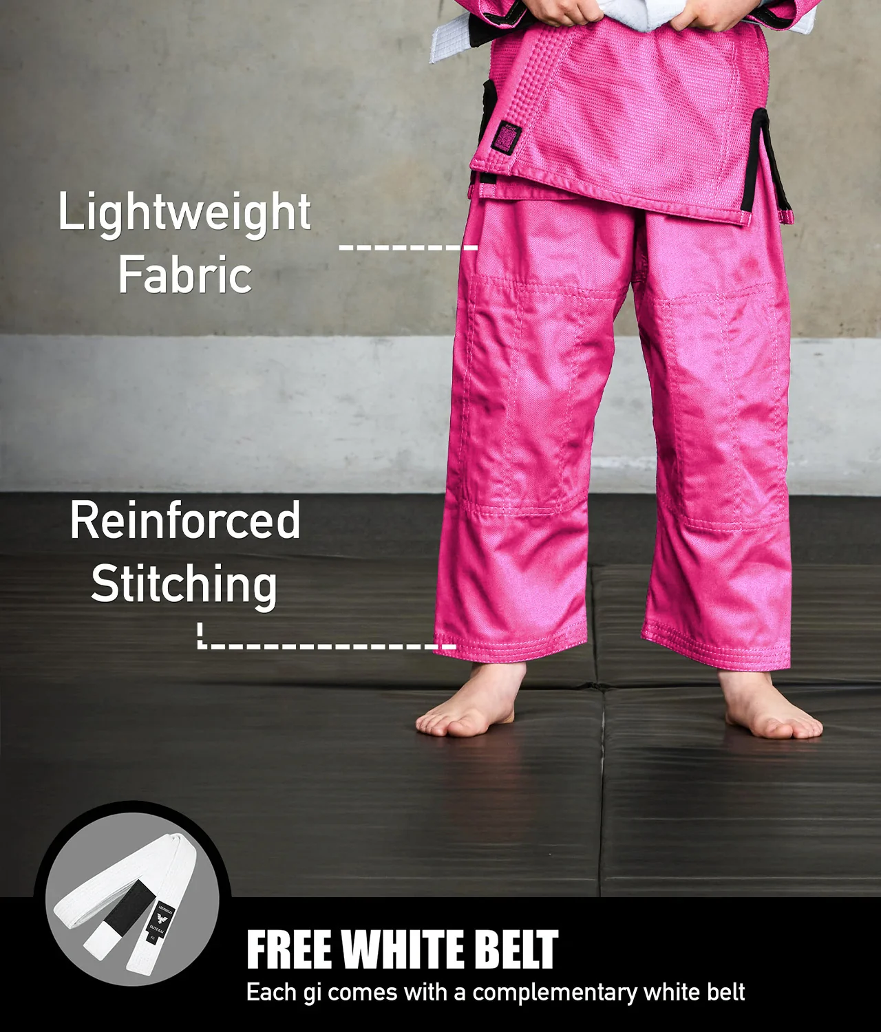 Core Pink Brazilian Jiu Jitsu Kids BJJ Gi - Image 4