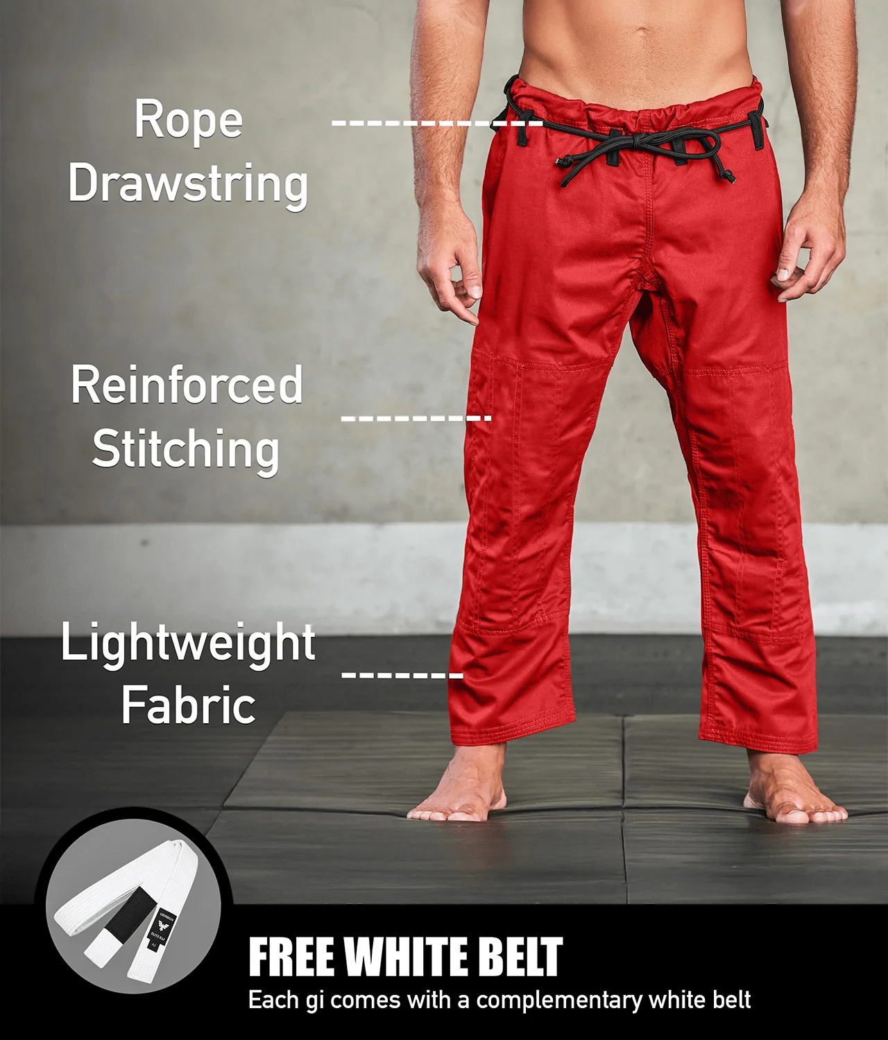 Core Red Brazilian Jiu Jitsu Mens BJJ Gi - Image 4
