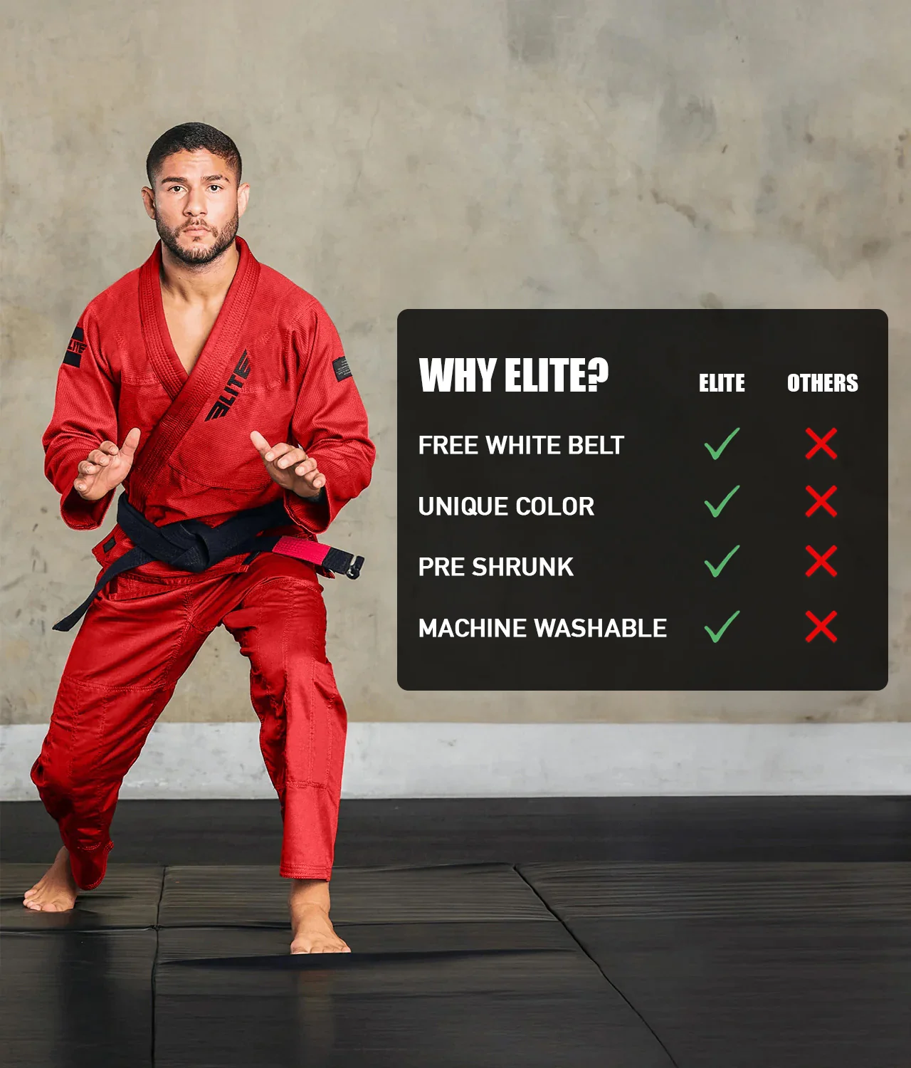 Core Red Brazilian Jiu Jitsu Mens BJJ Gi - Image 5