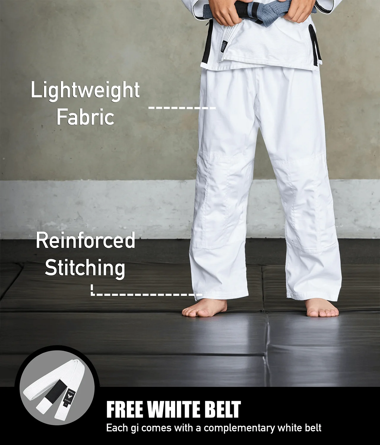 Core White Brazilian Jiu Jitsu Kids BJJ Gi - Image 4