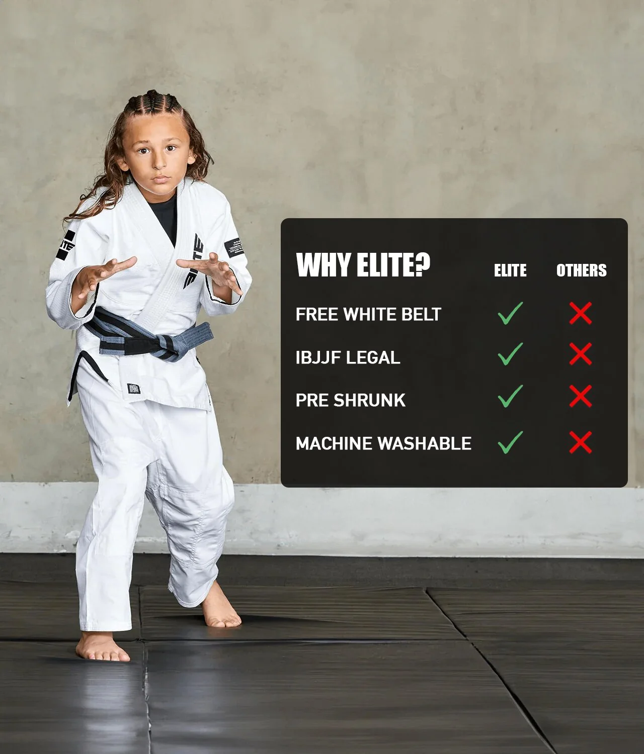 Core White/Black/Blue Brazilian Jiu Jitsu Kids BJJ Gi - (Pack of 3) - Image 5