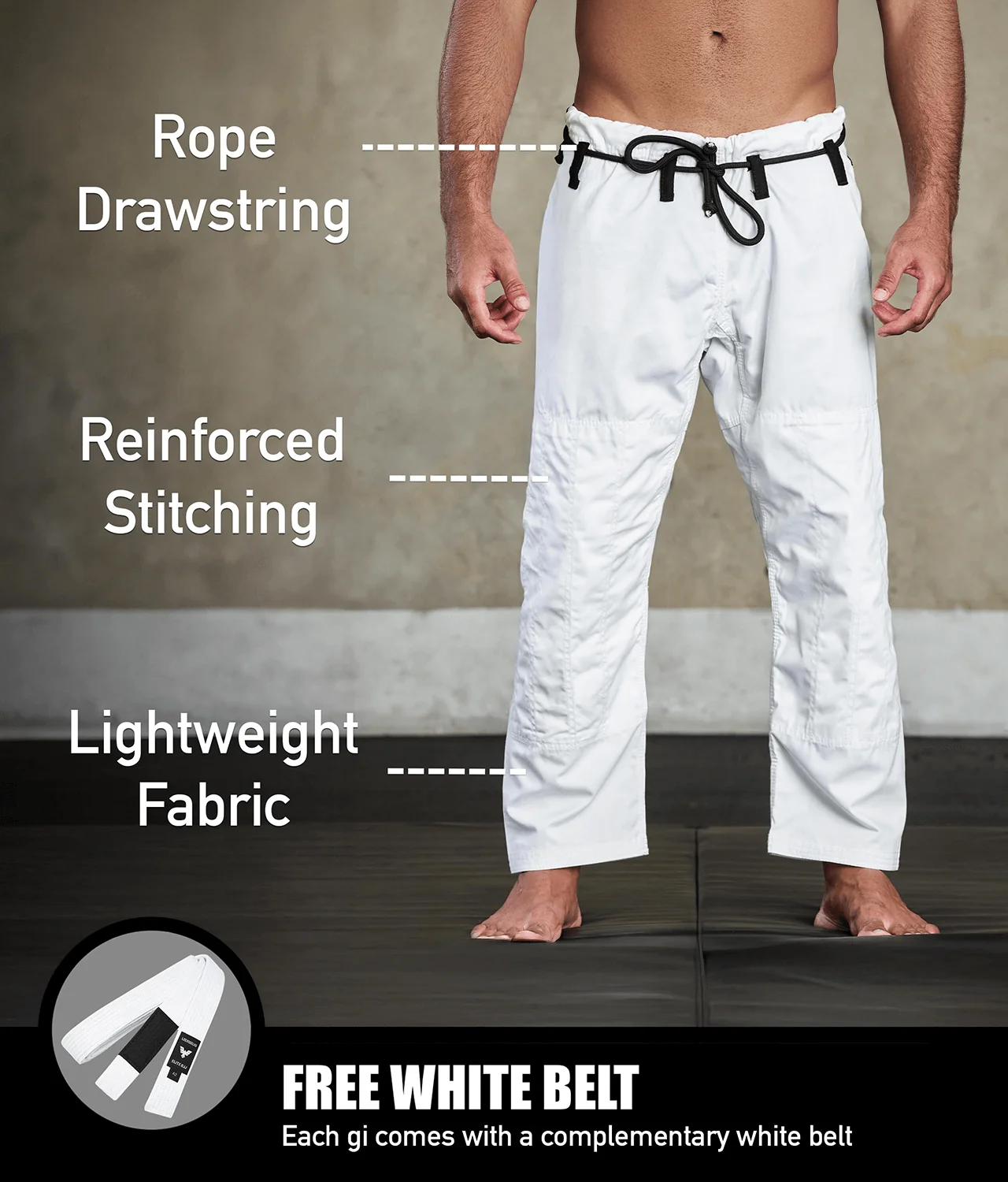 Core White Brazilian Jiu Jitsu Mens BJJ Gi - (Pack of 3) - Image 4