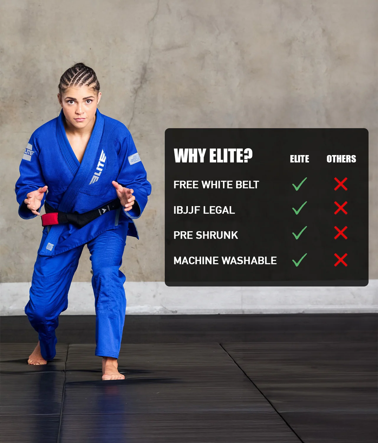 Core Blue Brazilian Jiu Jitsu Womens BJJ Gi - Image 5