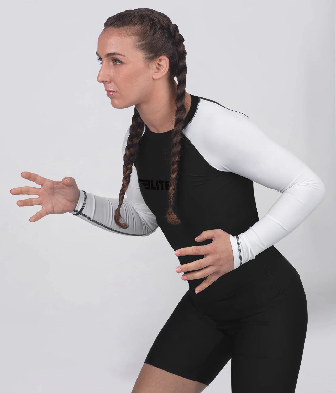 Standard White Long Sleeve No-Gi Womens BJJ Rash Guard - Image 4