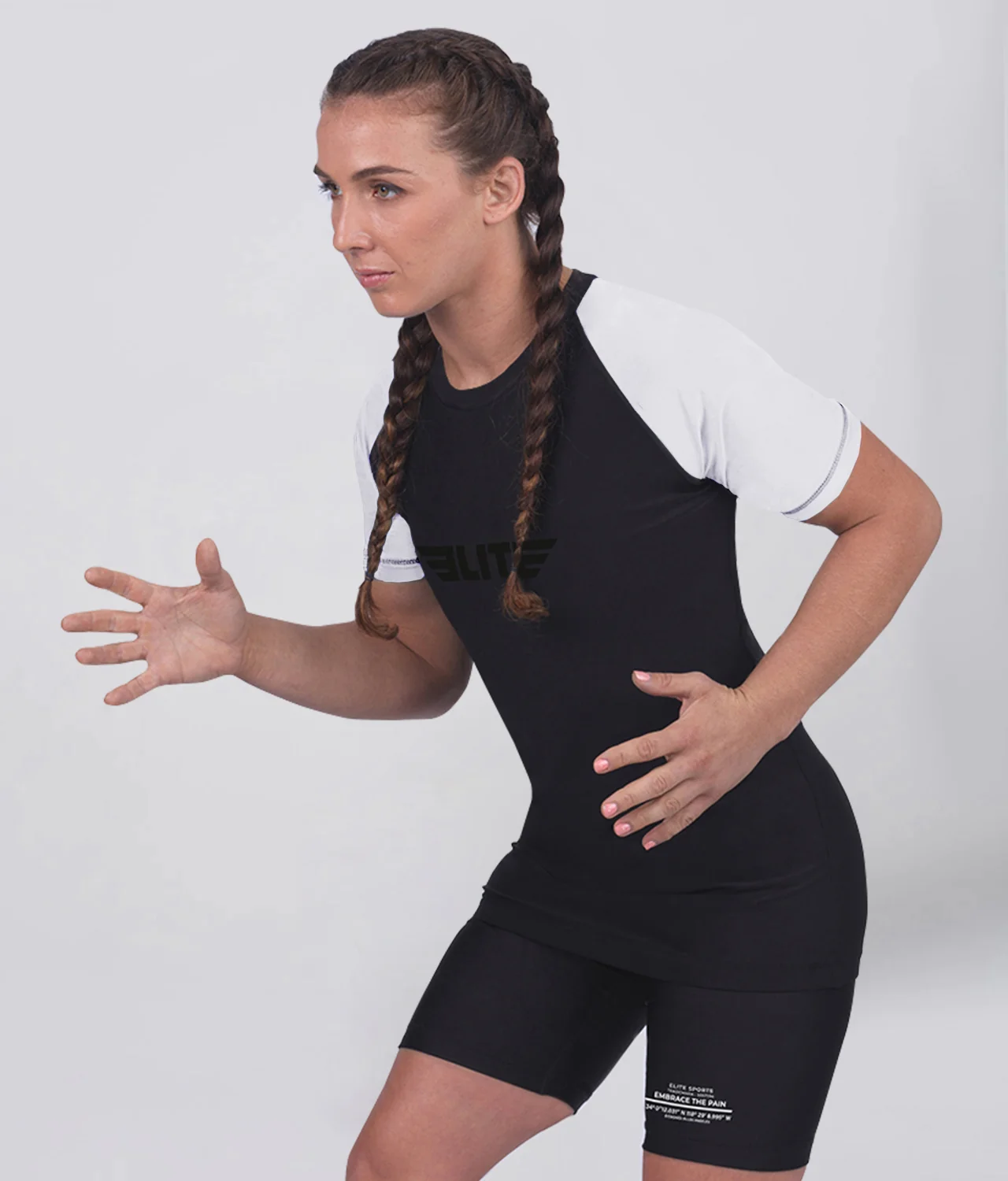 Standard White Short Sleeve No-Gi Womens BJJ Rash Guard - Image 4